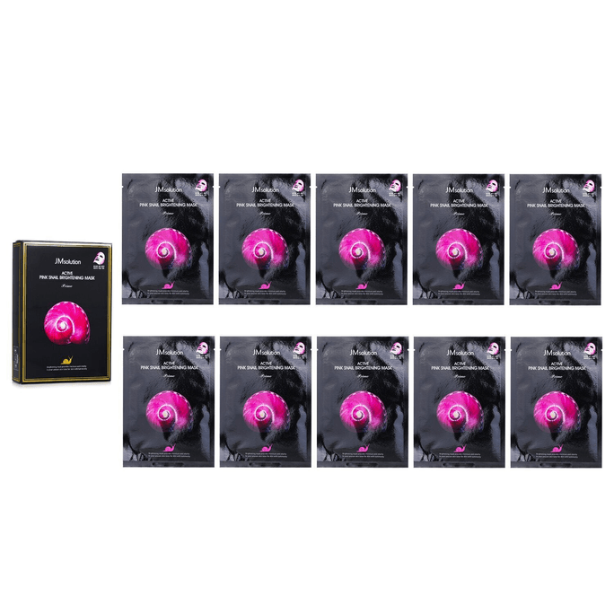 【香港直送】韓国 JM ソリューション アクティブ ピンク スネイル ブライトニング マスク プライム 10枚×30ml