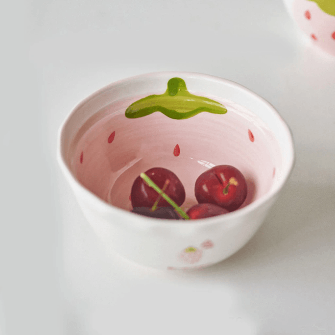 China Beanne Pretty Strawberry Rice Bowl 5-inch Ceramic Bowl 1pc