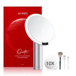 AMIRO 8" LED Makeup Vanity Mirror with 10X Magnification Mirror White