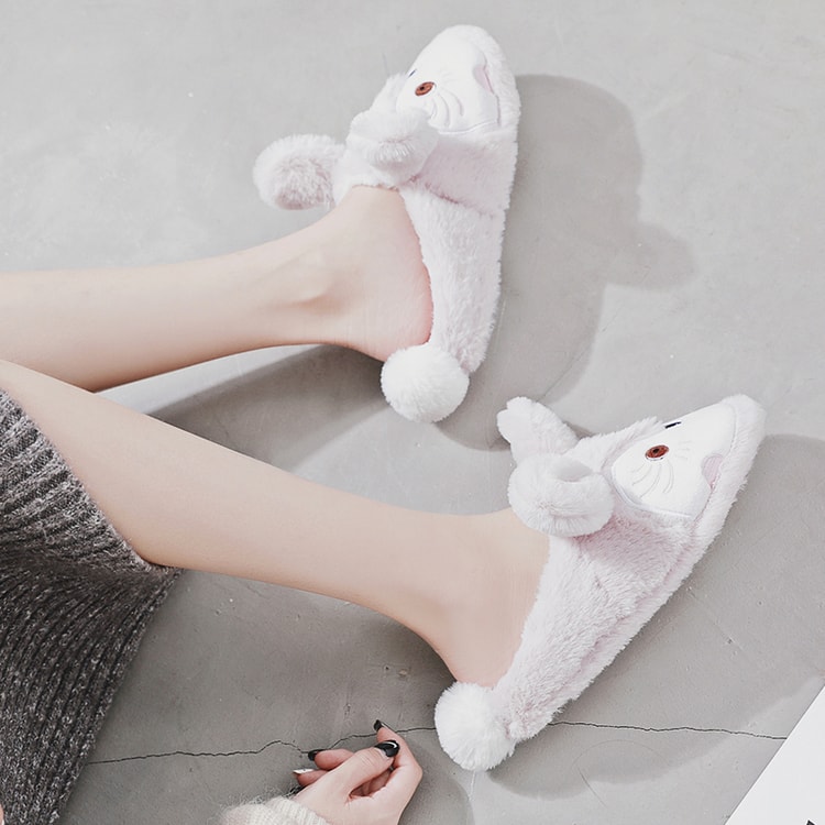 Women’s Flat Cotton Fruit Fuzzy Slipper Strawberry 38-39