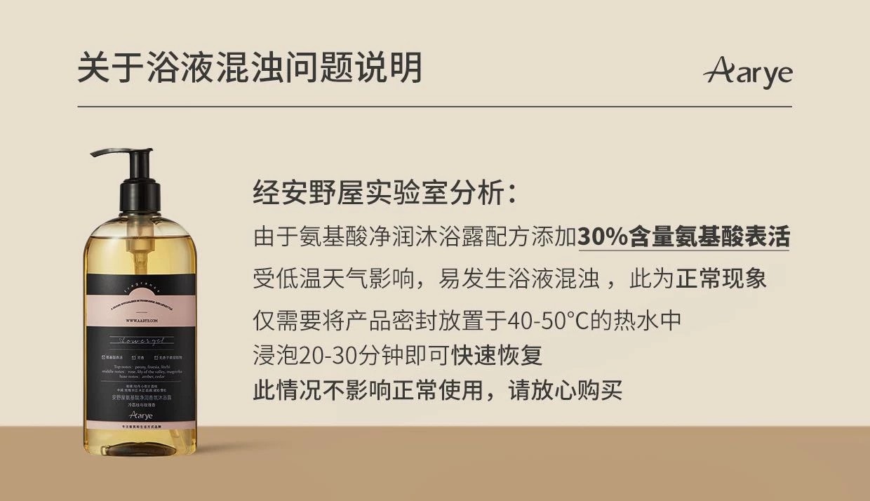 【中国直邮】 安野屋 果酸沐浴露 白桃与绒 300g 持久留香保湿洗澡清洁控油沐浴液