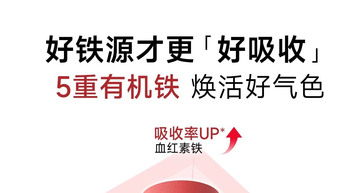 【中國直郵】 五個女博士 富鐵軟糖 補鐵元素女性氣血孕婦鐵劑口服 60粒/瓶