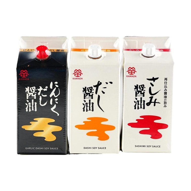 쇼유 세트 - 모듬 간장 선물 세트, 20.28 fl oz 【마늘 다시 간장 + 다시 간장 + 사시미 간장 3