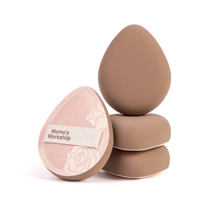 Maojiji ローズシリーズ パウダーパフ エアマシュマロ メイクアップスポンジ パウダーパフ サテンピンク 卵型デザイン 4mm高密度ルビーセル素材 柔らかく弾力性のある肌に優しい クイックメイク 2個入り 保湿/流動性ファンデーション製品に最適