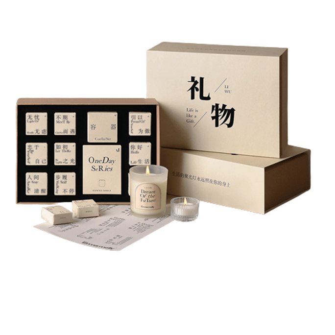 새해 선물 [중국에서 온 다이렉트 메일] EmmaMolly 시가 담긴 향초를 여아를 위한 선물로 9+1 대형 선물 상자 - Full of Hope