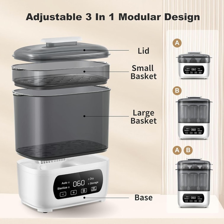 AMZBABYCHEF 4-in-1 젖병 살균기 및 건조기 4