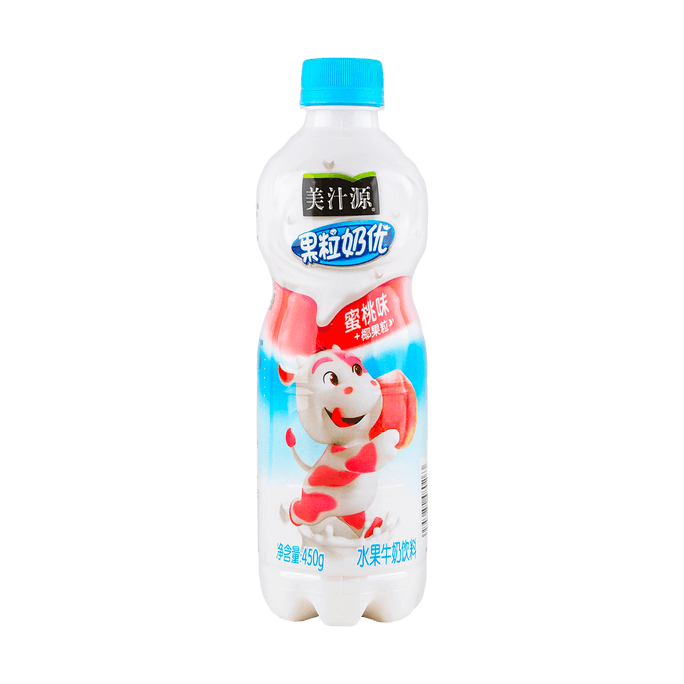美汁源 果粒奶优 水果牛奶饮料 蜜桃味 450g【椰果粒添加】