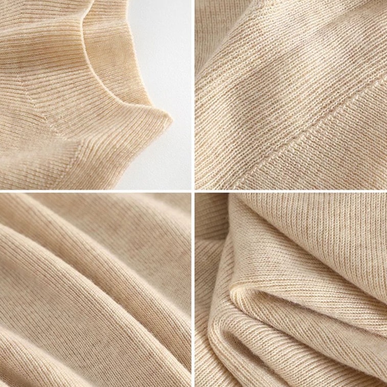 【中國直郵】 HSPM 簡約時尚揚子紗半高領羊毛衫18針無縫打底衫 黑色 M 4