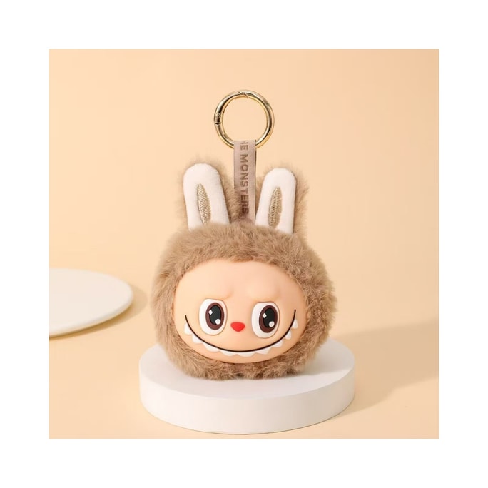 Labubu pendant light brown vinyl face plush toy can be hung with 1 pendant