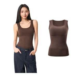 Warm Vest Camisole 2025 Autumn & Winter New Style Mocha Brown Size F (Recommended for 42.5-62.5kg)