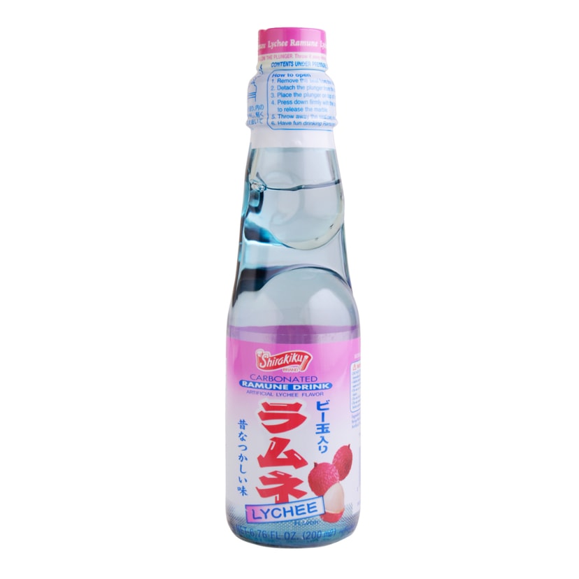Ramune Soda - Lychee Flavor Japanese Drink, 6.76fl oz