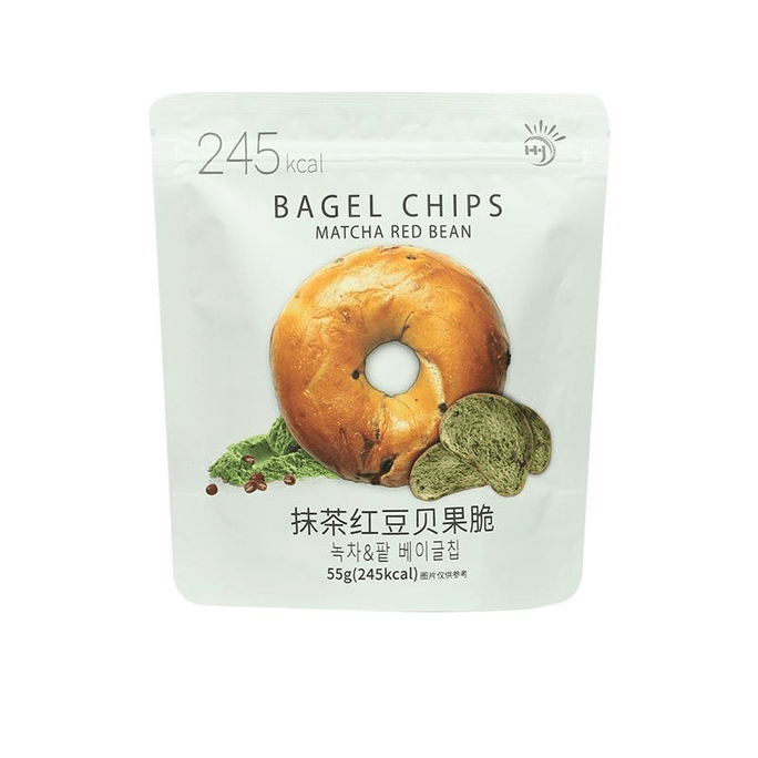 【中国直送】9日間抹茶小豆ベーグルクリスプスナックマルチグレインビスケットベーグルスライスラスク55g*1袋