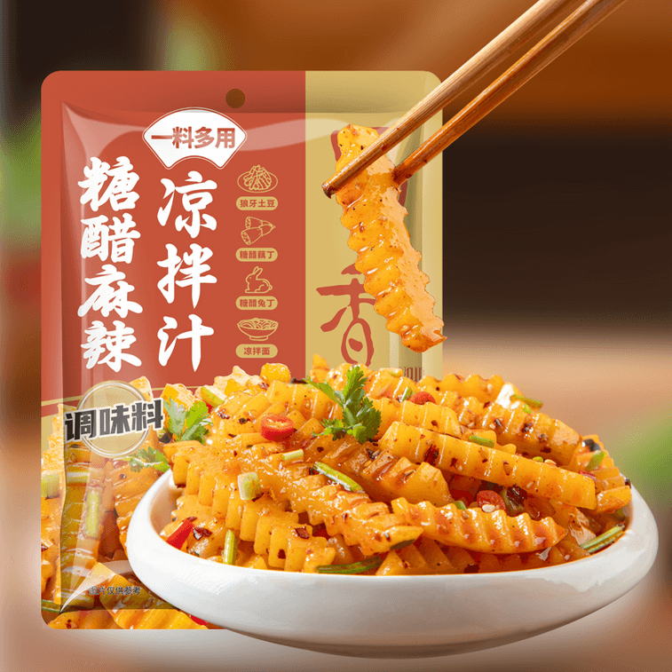 蜀香 糖醋麻辣涼拌汁 四川狼牙土豆專用 麻辣調料 拌菜 涼麵 白水菜 調味汁50g*2袋 9