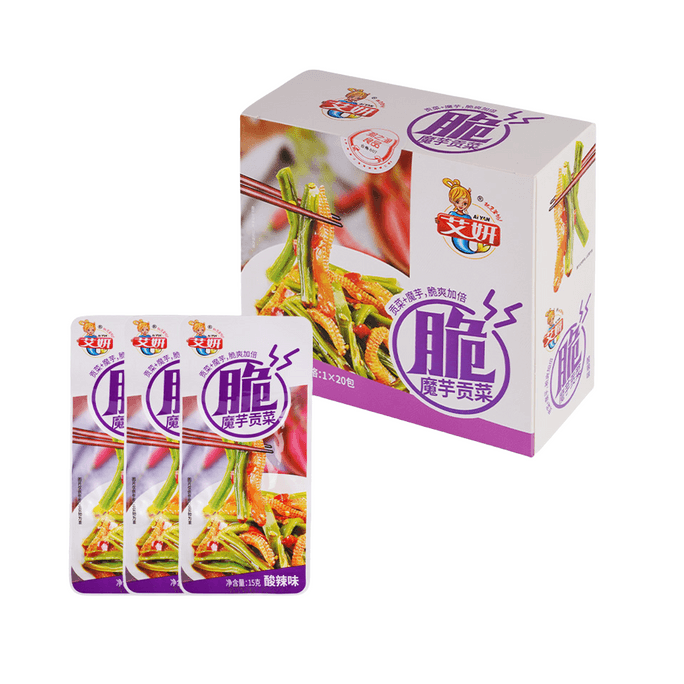 Konjac with glutinous vegetables! Hot! Crisp! The package is so delicious that it can't stop crunchy sour and spicy 15g