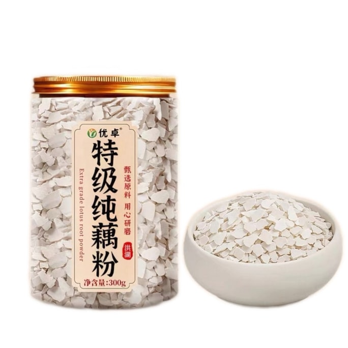 【中國直郵】 優卓 洪湖原產正宗純藕粉特級無糖無添加藕粉營養早餐300g *1罐