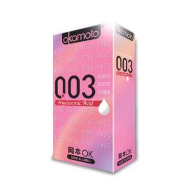 【马来亚直邮】日本OKAMOTO冈本 003超薄避孕套透明质酸装超薄安全套 6件入