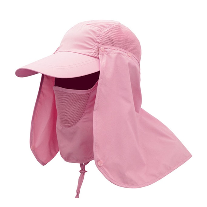 Outdoor Sun Hat Men's Fishing Hat Summer Riding Speed Dry Cap Breathable UV Visor Hat  Pink 1PC