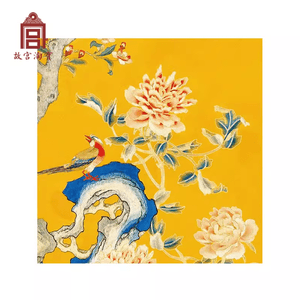 【中国直送】宮殿博物館タオバオ店 - 宮殿博物館刺繍模様中国風グリーティングカード、繁栄と長寿デザイン、誕生日、新年、ウェディングカード、ギフトカード、プレミアムサンキューカード、約13.5x13.5cm、1枚