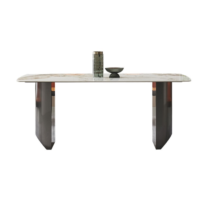 [Ready stock in the United States] LUXMOD light slate dining table for six people