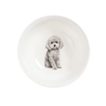 Petorama陶瓷宠物肖像印花圆形碗-灰色贵宾犬