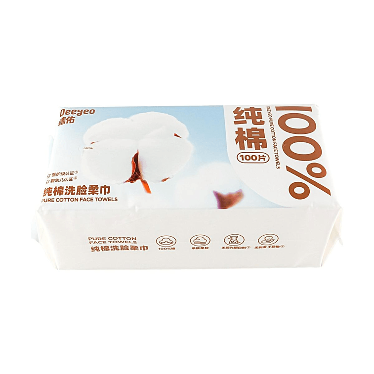 德佑 抽取式纯棉洗脸柔巾 100片 加厚加大一次性擦脸洁面巾 干湿两用 柔软亲肤 不掉絮 4
