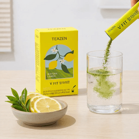 V FIT Matcha Lemon Cleansing Drink Mix, 10 Packets 1.41 oz【Low Calorie】