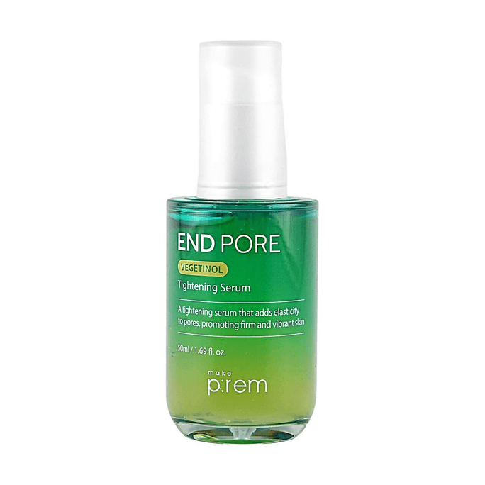 End Pore Vegetinol Tightening Serum 1.69 fl oz 바쿠치올 비건 콜라겐 그린 카페인【모공 타이트닝 퍼밍 복구】