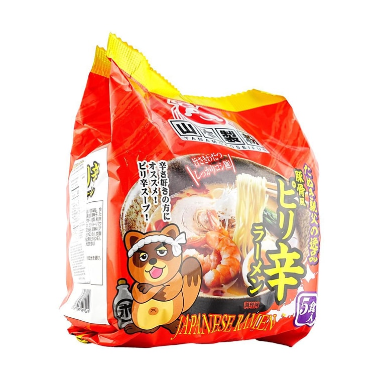 Tanuki Oyaji no Ippin Spicy Tonkotsu-fu Ramen - Instant Noodles , 5 P , 15.87 oz 4