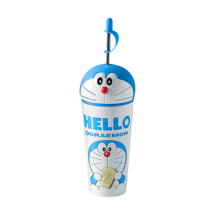 Stainless Steel Cold Water Cup, Straw Cup, Ice Cup, 20.29 fl oz [Doraemon Co-branded]