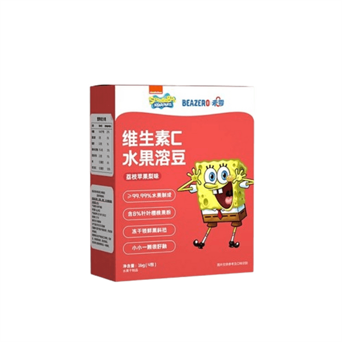 Spongebob Co-branded Vitamin C Fruit Bean Lychee Apple Pear Flavor 16g/ box