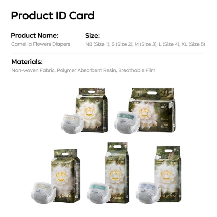 BC BABYCARE 尿不湿 NB码-68片/包 山茶轻柔婴儿纸尿裤 腰贴型纸尿裤  适用月龄0-1个月 5kg以内 9