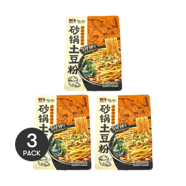 宛禾 砂锅土豆粉 超丰富蔬菜包 5分钟速食 320g  *3【3份超值装】【正宗河南风味】