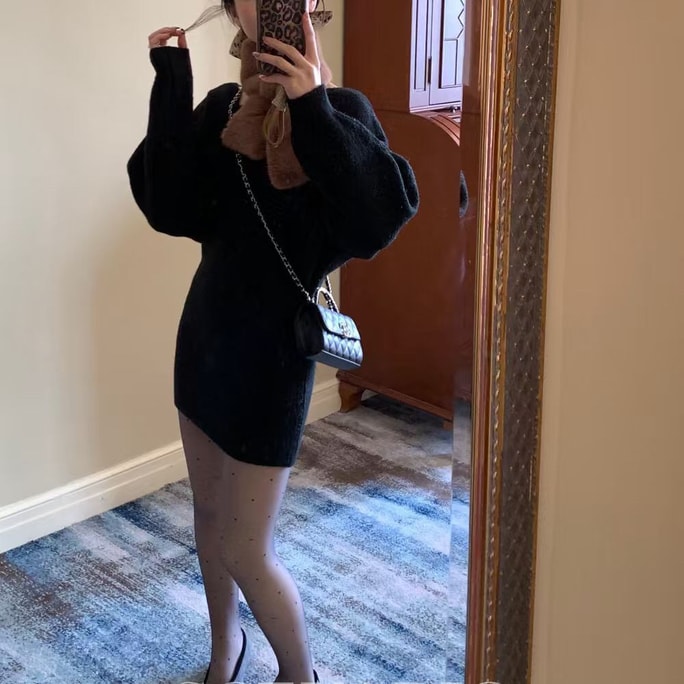 【加拿大直邮】 加拿大 SCENARIO A字针织春秋款连衣裙 均码 3色可选 黑色