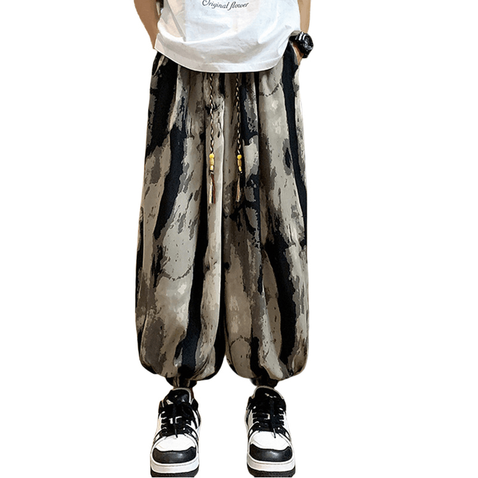 Chinese Style Ink Painting Loose Fit Harem Pants Casual Pants For Men Women Marble Medium