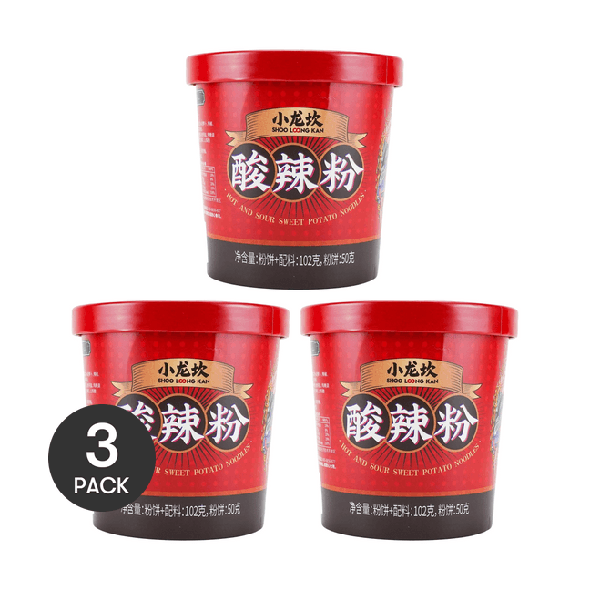 【Value Pack】Hot & Sour Sweet Potato Noodles - Instant Noodles, 3.59oz*3