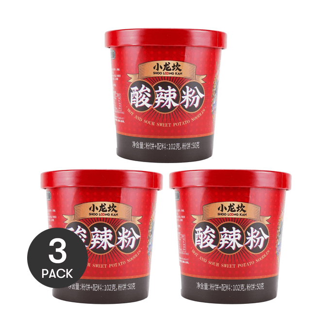 【超值装】重庆小龙坎 酸辣粉 非油炸红薯粉丝 102g*3份【酸爽开胃 过瘾解馋】
