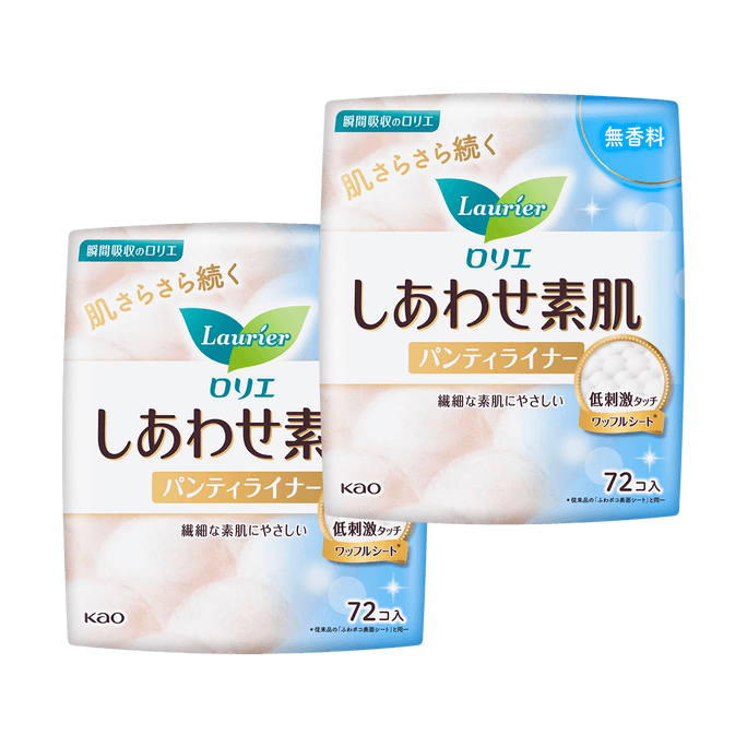 【Value Pack】Unscented Super Soft Feminine Period Pads without Wings, Panty Liner, Size 1 / 140mm, 72ct *2
