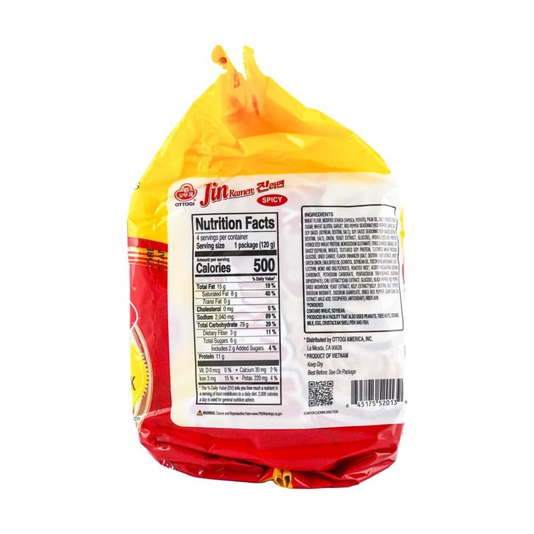 Jin Ramen- Korean Style Instant Noodles , Mild Flavor, 4 Pack* 4.23 oz*2【Value Pack】 13