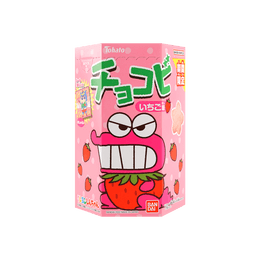 【動畫限定】日本TOHATO桃哈多 蠟筆小新同款巧克力餅乾 草莓口味 6枚裝 18g【隨機附贈貼紙一張】