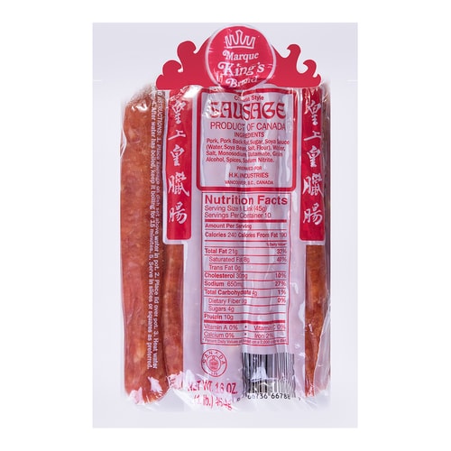 MARQUE KING'S BRAND Chinese Style Sausage 454g USDA Certified - Yamibuy.com