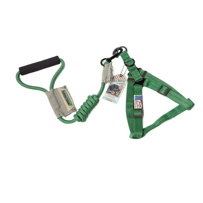 [중국 직배송] 일본산 터치독 강아지 목줄/리드줄 세트 - 편안한 착용감과 탈출 방지 - 녹색 하네스 + 리드줄 - 사이즈 S