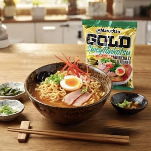 Gold Ramen Noodle Soup - Instant Noodles , Spicy Tonkotsu Flavor ,3.2 oz