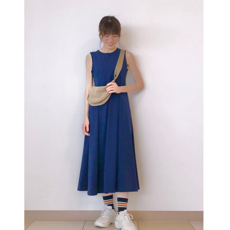 Ultra Stretch AIRism Sleeveless Dress Regular Length Blue L Size 1piece 4