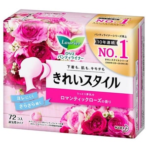 日本 KAO 花王 乐而雅玫瑰香型无护翼护垫 72pcs