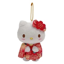 日本 SANRIO 人气限定 红色 樱花和服hellokitty 挂件钥匙扣 1个