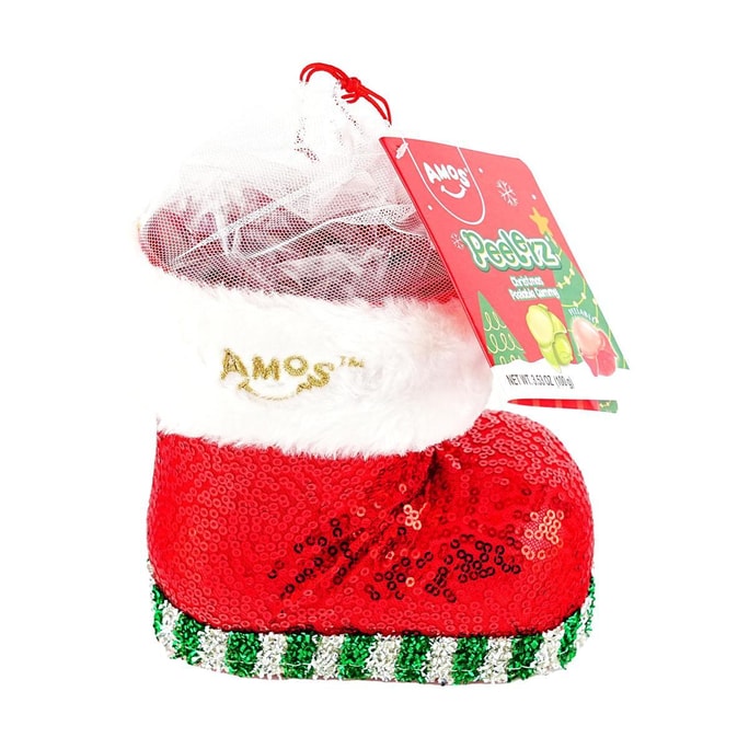 필러즈 구미 캔디, 크리스마스 부츠 팩, 그린애플+라즈베리 맛 3.53온스 [크리스마스 선물 상자]