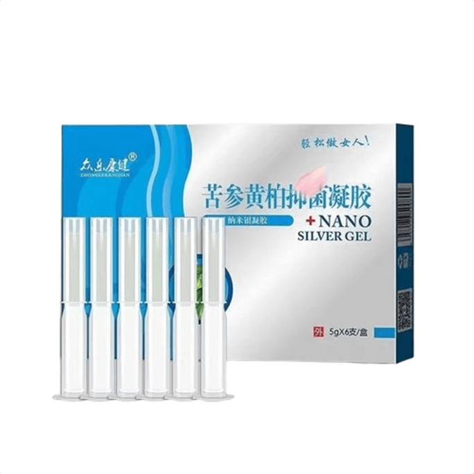 【中国直邮】 众乐康健 苦参黄柏抑菌凝胶 阴道炎止痒抑菌凝胶洗液正品 5g*6支/盒