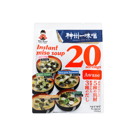 Instant Miso Soup, 20 Servings, 11.36oz 【Tofu + Green Onion+ Wakame Seaweed + Fried Bean Curd + Spinach】