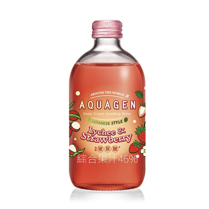 AQUAGEN Ocean Sparkling Juice Drink  Japan Lychee Strawberry Flavor 330ml