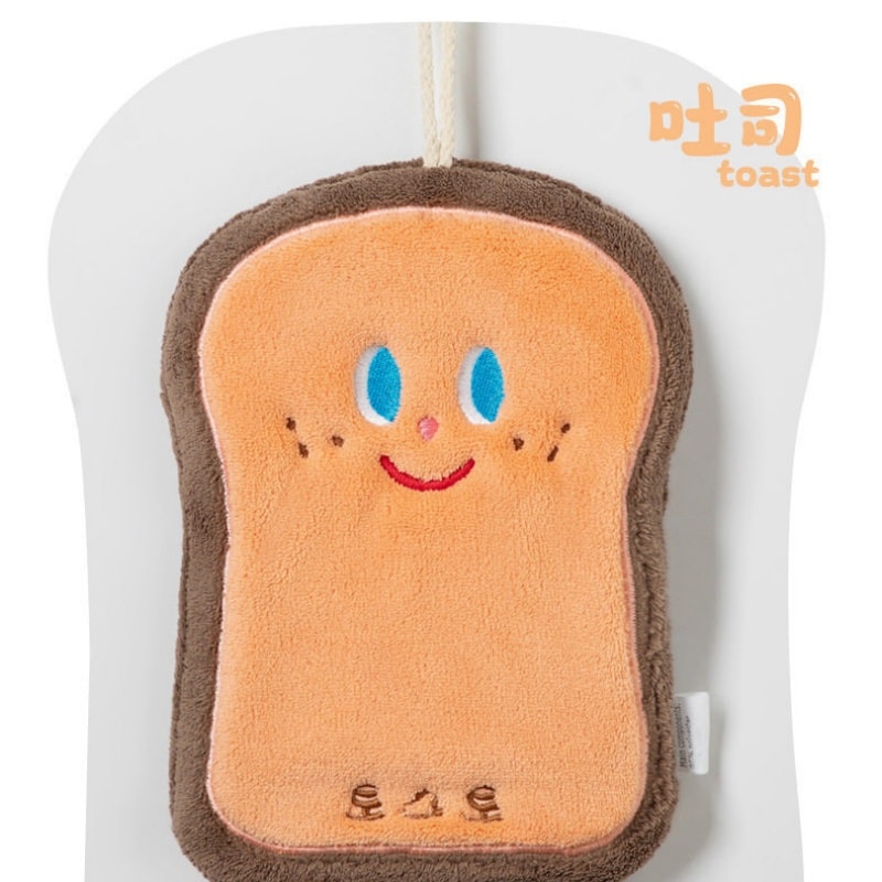 【中国直邮】 胖萌萌 可爱擦手巾挂式吸水加厚卫生间卡通擦手帕毛巾洗手小方巾厨房抹布 芝士饼干 一个装